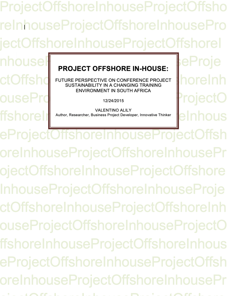 ‘Project Offshore In-house’ is strategic, visionary and innovative. It is aimed at establishing South African training companies as Africa’s foremost training innovators, with eyes to the future and ideas that can change the way skill transfer and knowledge acquisition can be managed hitherto.